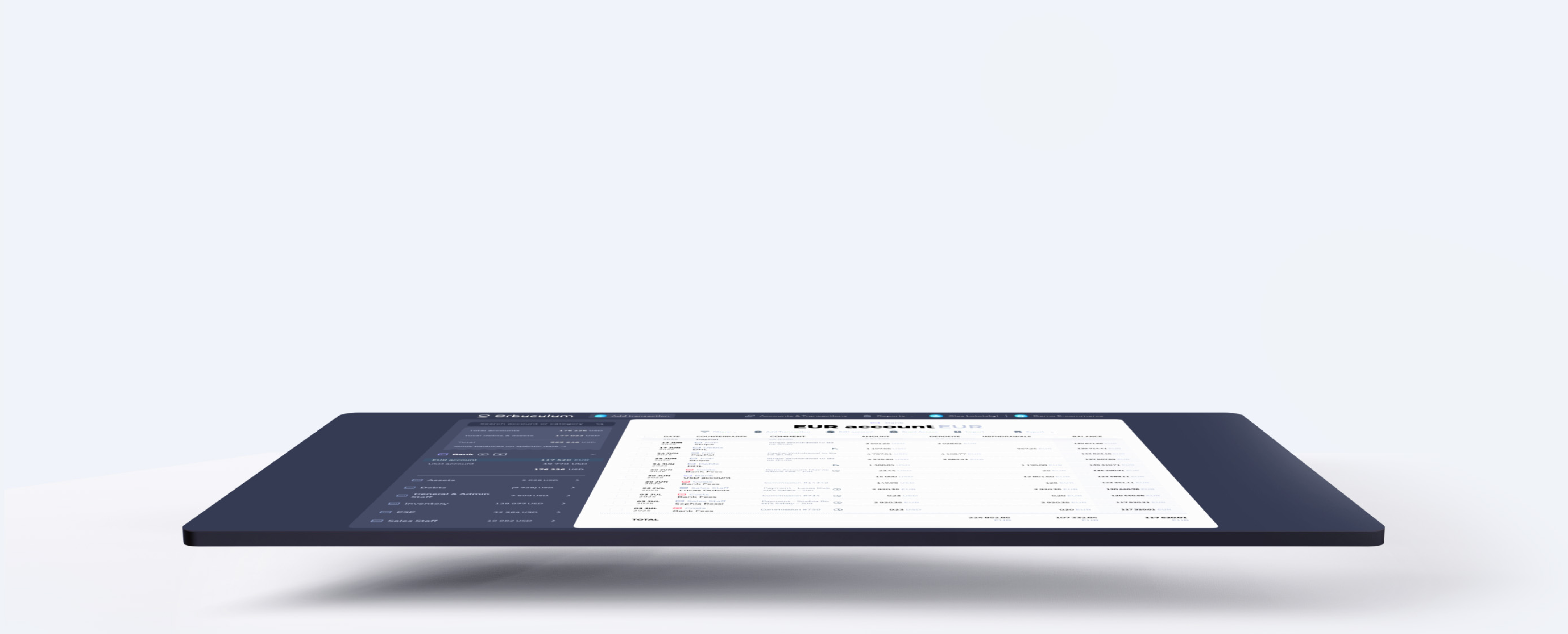 Orbuculum dashboard on a tablet